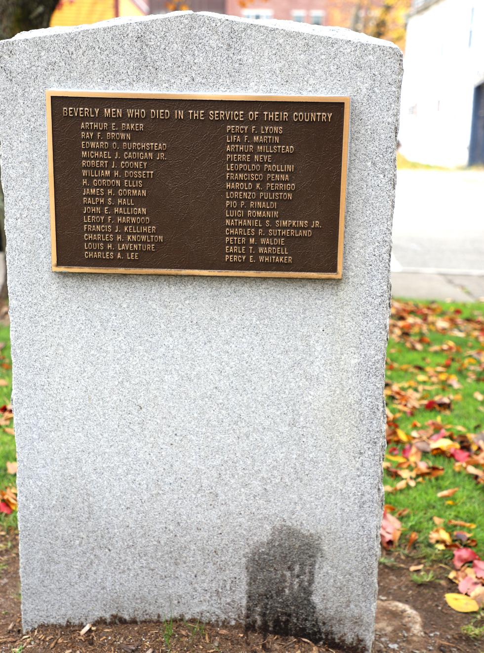 Beverly Massachusetts World War I Veterans Memorial