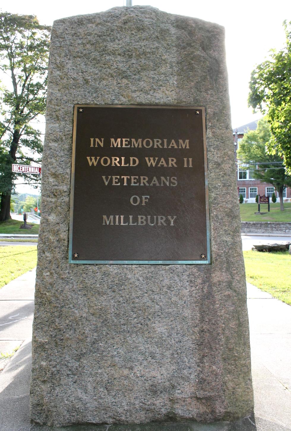 Millbury Massachusetts World War II Veterans Memorial