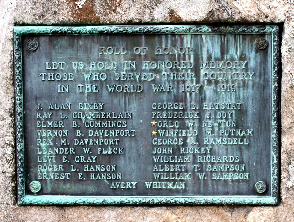 New Salem Massachusetts World War I Veterans Memorial