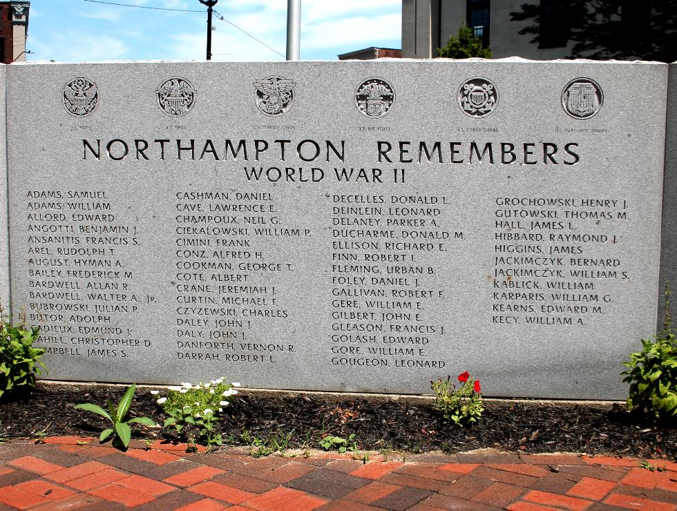 Northampton Massachusetts Veterans Memorial World War II