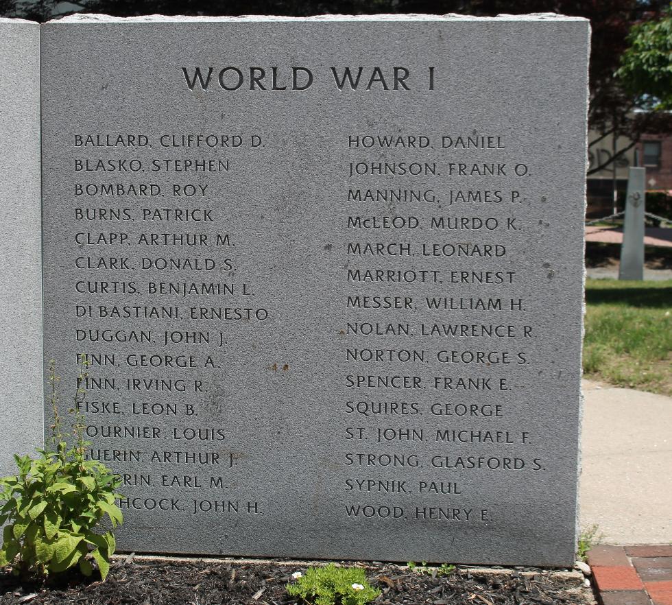 Northampton Massachusetts Veterans Memorial World War I