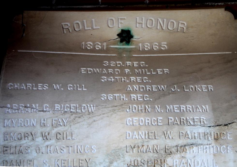 Princeton Massachusetts Civil War Veterans Honor Roll