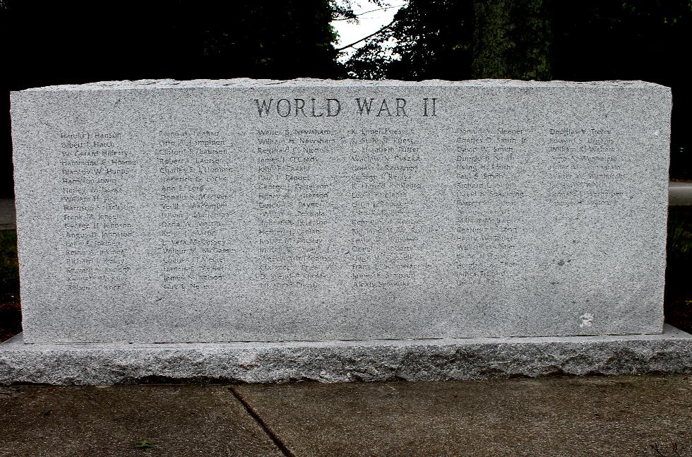 Stowe Massachusetts World War II Veterans Memorial