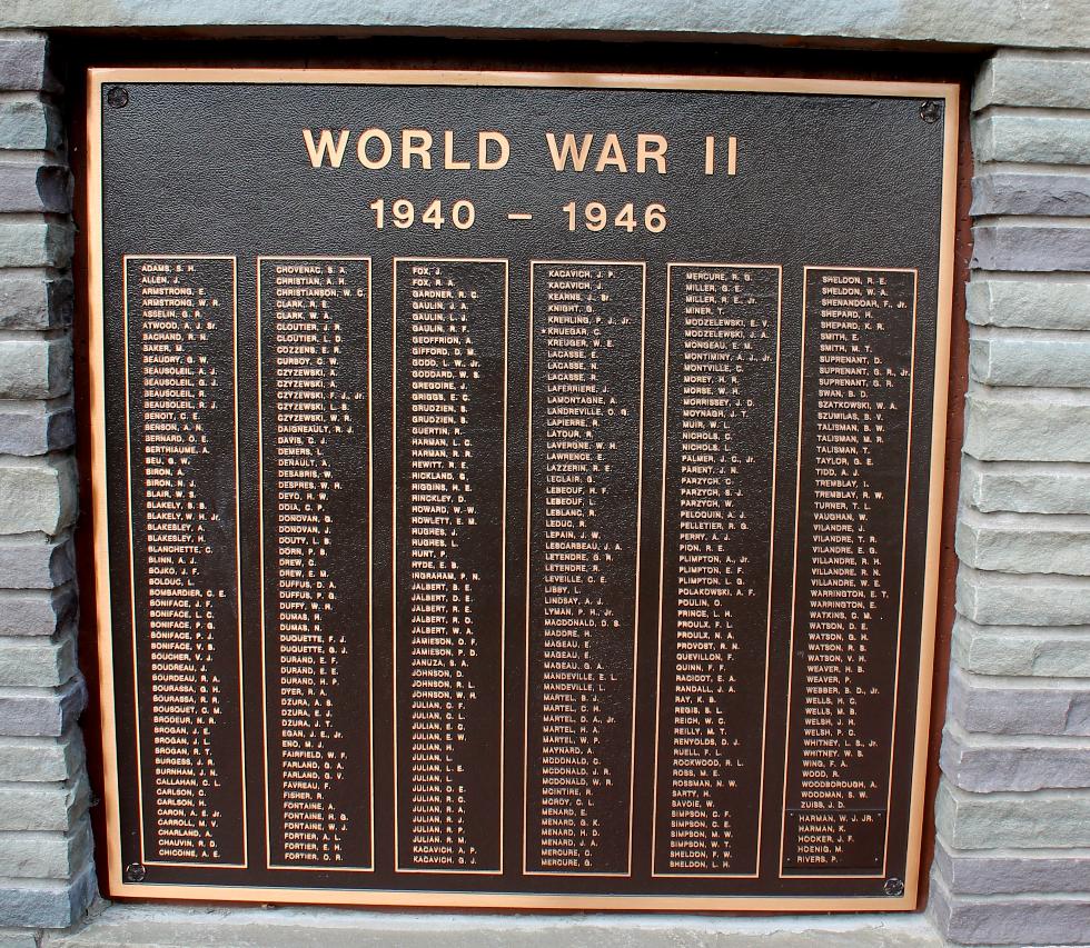 Sturbridge Massachusetts World War II Veterans Memorial