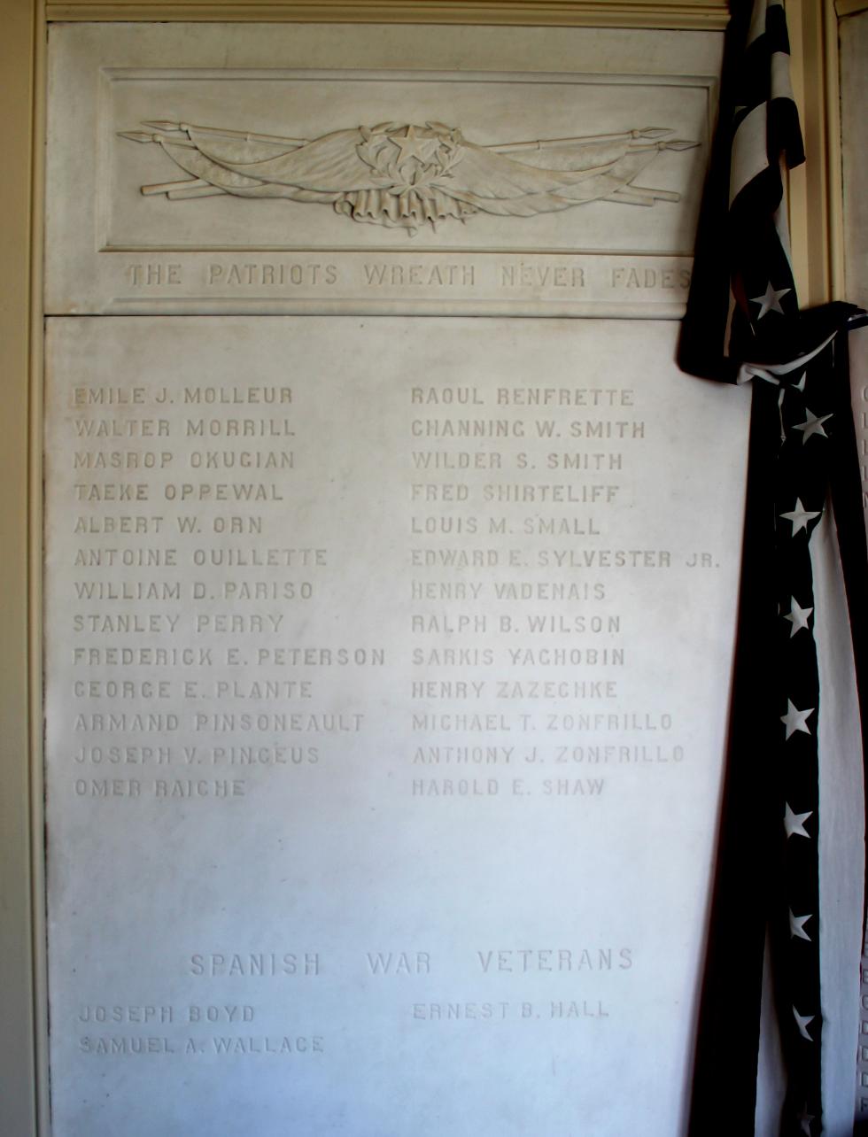 Sutton Massachusetts World War I Veterans Honor Roll