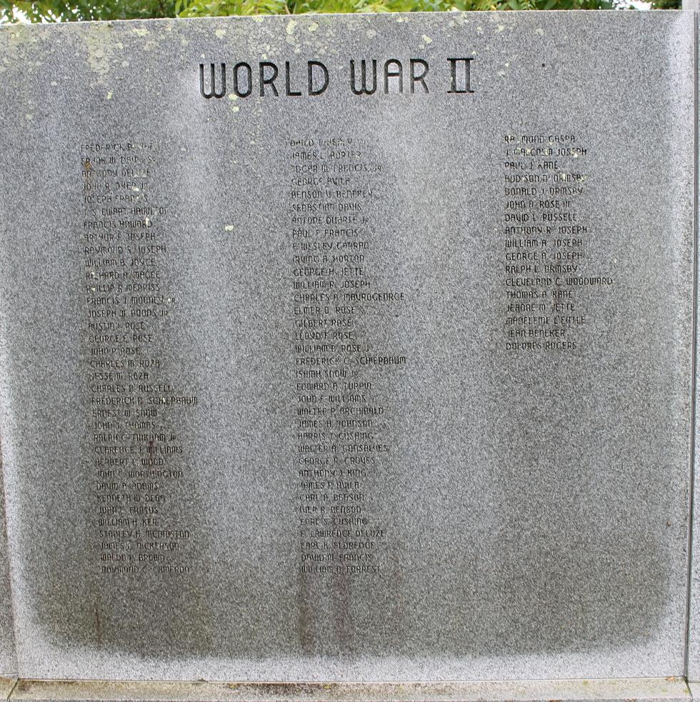Truro Massachusetts Veterans Memorial World War II