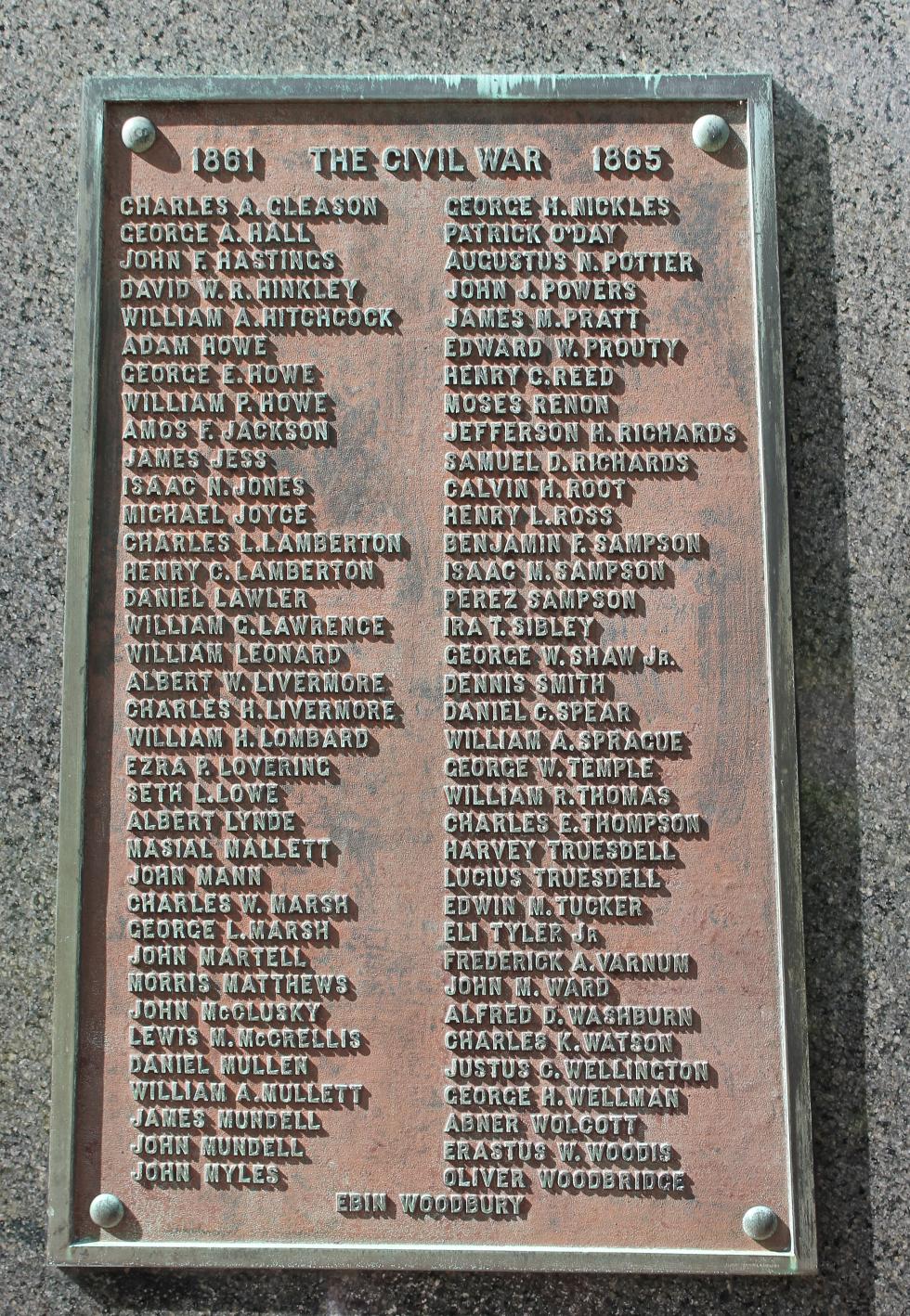 West Brookfield Massachusetts Civil War Memorial