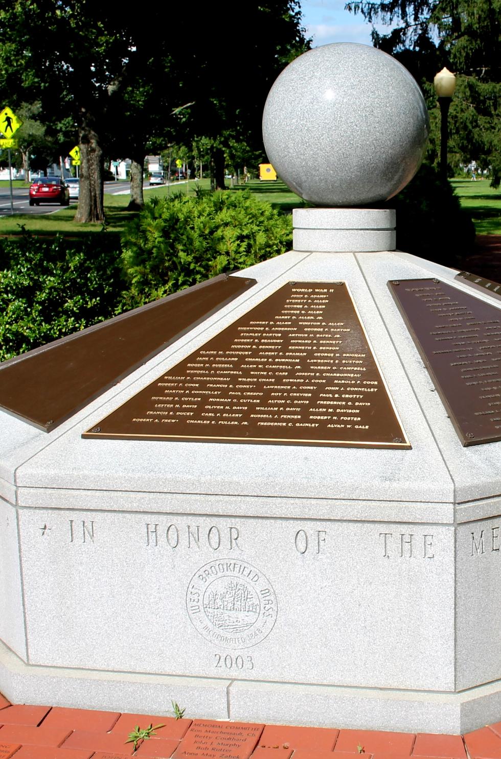 West Brookfield World War II, Korean War & Vietnam War Veterans Memorial